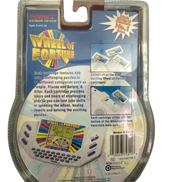 Vintage Tiger Wheel Of Fortune Game Cartridge 1 Only Electronic Game‎ Sealed - Picture 4 of 4